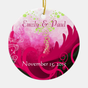 Fuchsia Calla Lily met kerst Keramisch Ornament