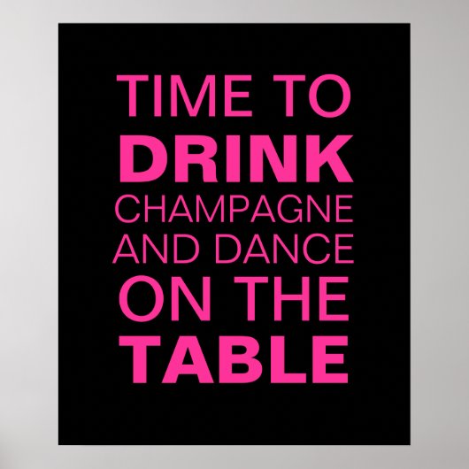 Fuchsia Champagne Party Poster (Voorkant)