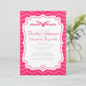 Fuchsia Chevron lance une invitation à la douche n (Debout devant)