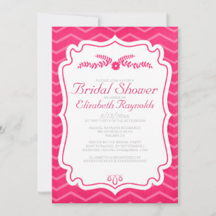 Fuchsia Chevron lance une invitation à la douche n