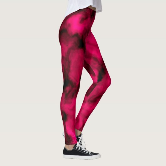 Fuchsia Clouds Abstract Leggings (Rechts)
