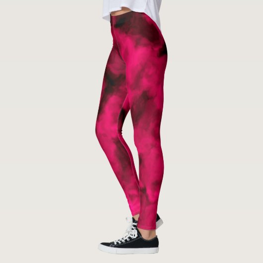 Fuchsia Clouds Abstract Leggings (Links)