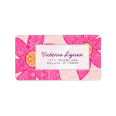 Fuchsia Coral Flowers Retouradres Label (Voorkant)