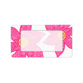 Fuchsia Coral Grey Flowers Adres label (Voorkant)