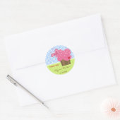 Fuchsia Cupcake Dank u Verjaardagsfeestgeschenk La Ronde Sticker (Envelop)