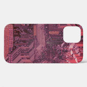Fuchsia Cyber Circuit Board Tech Art Elektronica Case-Mate iPhone Case (Achterkant (horizontaal))
