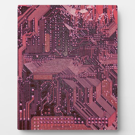 Fuchsia Cyber Circuit Board Tech Electronics Fotoplaat (Voorkant)