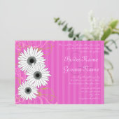 Fuchsia Daisy Wedding Invitation Kaart (Staand voorkant)