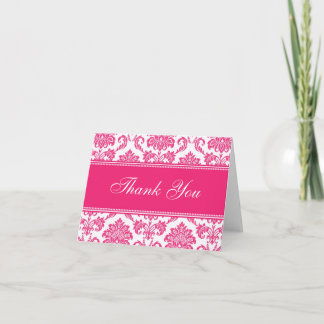 Fuchsia Damask Bedankkaartjes Bedankkaart