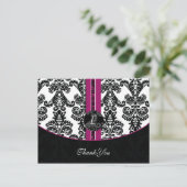 fuchsia damask DankU Kaarten (Staand voorkant)