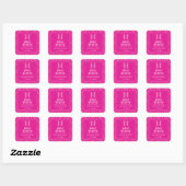 Fuchsia Damask Torah Bat Mitzvah Vierkante Sticker (Vel)