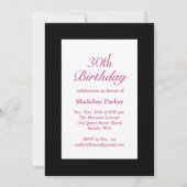 Fuchsia Dancing 30th Birthday Invitation (Dos)