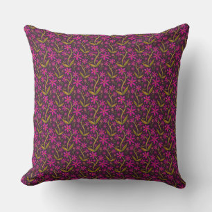 Fuchsia   Dansende Aquarel Daisies Kussen