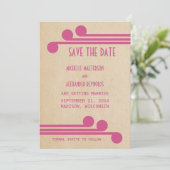 Fuchsia Deco Chic Invitation de sauvegarde de date (Debout devant)
