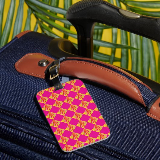 Fuchsia Diamond Luggage Tag Bagagelabel (Voorkant Insitu 1)