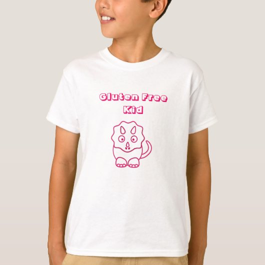 Fuchsia Dino Gluten Free Kind Shirt (Voorkant)