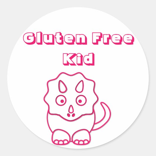 Fuchsia Dino Gluten Free Kind Sticker (Voorkant)