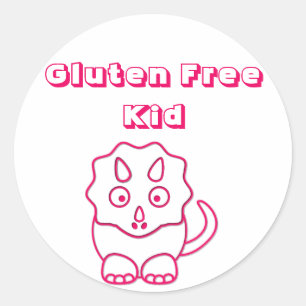Fuchsia Dino Gluten Free Kind Sticker