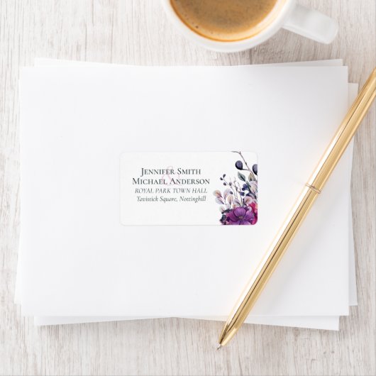 Fuchsia Dreams Mariage ÉTIQUETTE DE ADRESSE Floral (En situation)