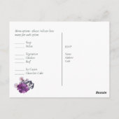 Fuchsia Dreams RSVP avec carte postale Menu (Dos)