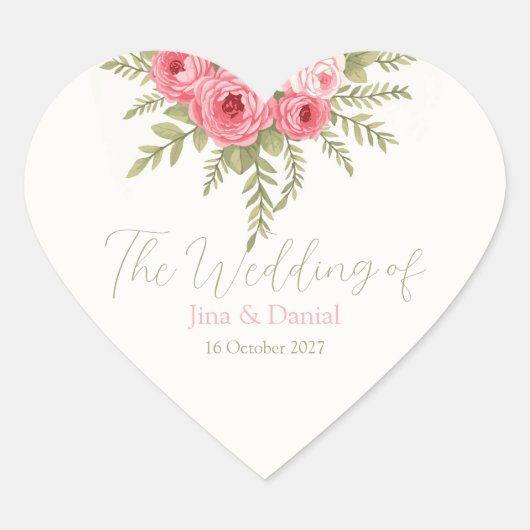 Fuchsia Droom Hart Sticker (Voorkant)