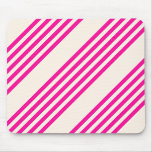 Fuchsia en beige vijf strepen patroon muismat