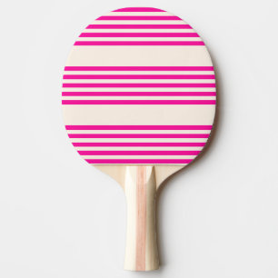 Fuchsia en beige vijf strepen patroon tafeltennisbatje