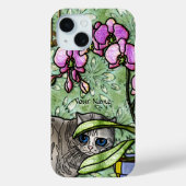 Fuchsia en Big-Eyed Kat - gepersonaliseerd Case-Mate iPhone Case (Achterkant)