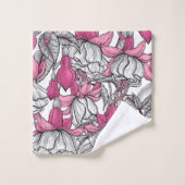 Fuchsia en blanc et rose (Gant de toilette)