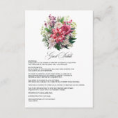 Fuchsia en Emerald Green Wedding Guest Details Informatiekaartje (Voorkant)