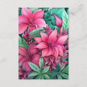 Fuchsia en Emerald Green Wedding Guest Details Informatiekaartje (Achterkant)