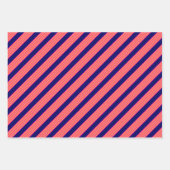 Fuchsia en gele strepen met blauw van de marine inpakpapier vel (Voorkant 2)