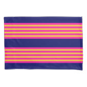 Fuchsia en gele strepen met blauw van de marine kussensloop (Voorkant)