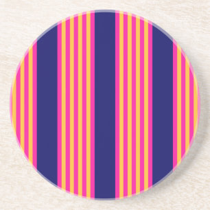 Fuchsia en gele strepen met blauw van de marine zandsteen onderzetter
