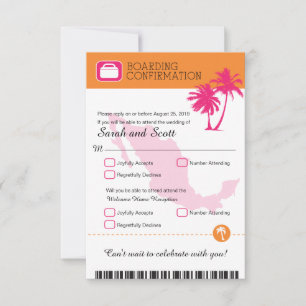 Fuchsia en Oranje Palmboom Mexico RSVP Kaartje