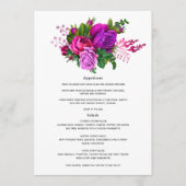  Fuchsia en Paarse Floral Wedding Menu (Voorkant)