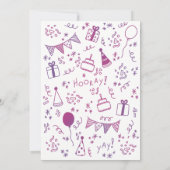 Fuchsia en Paarse viering Kaart (Achterkant)