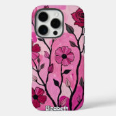 Fuchsia en roze rozenschildering Case-Mate iPhone case (Achterkant)