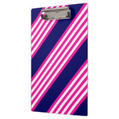 Fuchsia en white vijf strepen patroon met blauw klembord (Links)