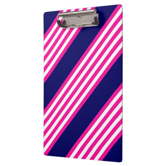 Fuchsia en white vijf strepen patroon met blauw klembord (Links)