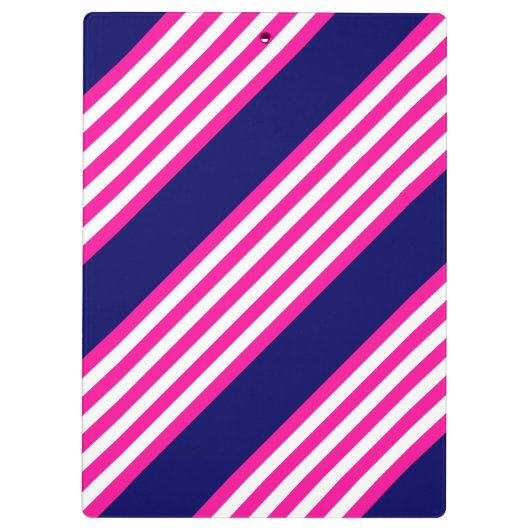 Fuchsia en white vijf strepen patroon met blauw klembord (Achterkant)