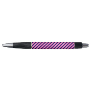 Fuchsia en white vijf strepen patroon met blauw pen