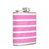 Fuchsia en wit vijf strepen patroon heupfles (Rechts)