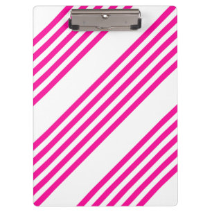 Fuchsia en wit vijf strepen patroon klembord