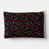 Fuchsia en witte tulpen op zwarte achtergrond etui (Achterkant)