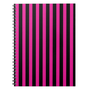 Fuchsia en zwarte snoepjes strepen notitieboek