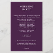 Fuchsia Enchantment : programme de mariage aquarel (Dos)