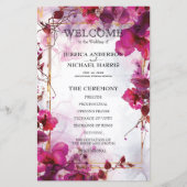 Fuchsia Enchantment : programme de mariage aquarel (Devant)