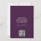 Fuchsia Enchantment: Waterverf bruiloft Save The Date (Achterkant)