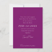 Fuchsia Enchantment: Waterverf bruiloft Save The Date (Achterkant)